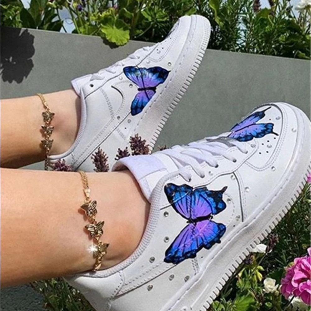 Triple Butterfly Charm Anklet